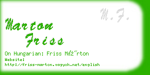 marton friss business card